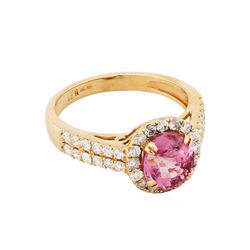 18KT Rose Gold 2.29ct Spinel and Diamond Ring