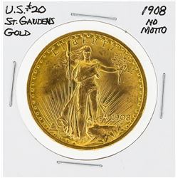 1908 NM $20 St. Gaudens Double Eagle Gold Coin
