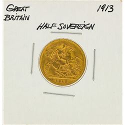 1913 Great Britain Half Sovereign Gold Coin