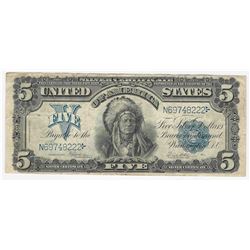 1899 $5 Indian Chief Silver Certificate Note