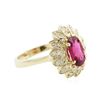 Image 1 : 14KT Yellow Gold 1.58ct Pink Tourmaline and Diamond Ring