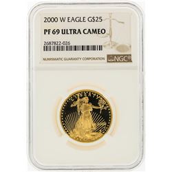 2000-W $25 American Gold Eagle Coin NGC PF69 Ultra Cameo