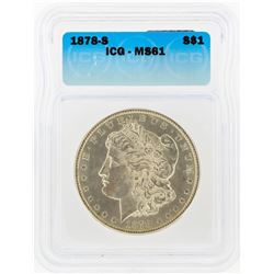 1878-S $1 Morgan Silver Dollar ICG Graded MS61