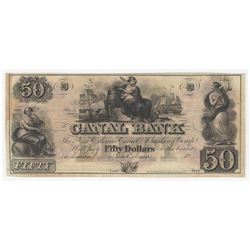 1800s $50 The Canal Bank New Orleans Obsolete Bank Note