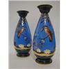 A PAIR OF FALCON 'GLENDOZA' BALUSTER VASES, first half of the 20th Century, Kingfisher on a branc...