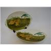 Image 1 : A PAIR OF SARREGUEMES MAJOLICA STANDS, late 19th Century, kingfisher and chicks subjects, impress...