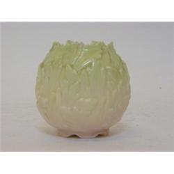 A ROYAL WORCESTER TINTED VASE, 1903, moulded leaf design, No.75 (7) height 8cm (s.d.)  £20-30...