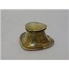 Image 1 : AN ARTS AND CRAFTS BRASS INK POT, heart shape, length 9cm  £20-30...