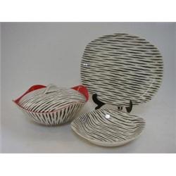 A SERIES OF MIDWINTER STYLECRAFT TABLE WARES, Fashion shape, Zambesi pattern designed by Jessie T...