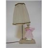 Image 1 : A DECORATIVE TABLE LAMP BASE, 1940's, ceramic lady on a stepped alabaster plinth, height 42cm, (w...