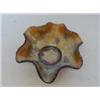 Image 1 : A BRONZE CARNIVAL GLASS DISH, wavy rim, Fenton Vintage leaf, diameter 15cm  £20-30...