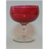 Image 1 : A RUBY GLASS SUGAR DISH, second half of the 19th Century, on clear knop stem, pontil base, height...