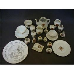 TWENTY ITEMS OF ASSORTED CRESTED CHINA, a 1986 National Garden Festival plate and an unassociated...