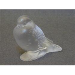 A LALIQUE FROSTED GLASS PAPERWEIGHT, 'Moineau', etched 'R.Lalique' and No.1149, height 9cm, (grou...