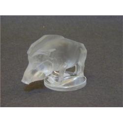 A LALIQUE FROSTED GLASS PAPERWEIGHT, 'Sanglier', etched 'R.Lalique, France', height 7cm,  £120-17...