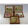 Image 1 : FORRESTER, ALLEN, a series of five painted tiles, three landscapes, one still life of peaches, ea...