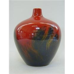 A ROYAL DOULTON VEINED FLAMBE BOTTLE VASE, No.1616, height 24cm  £80-120...
