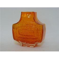 A WHITEFRIARS 'CONCENTRIC'VASE, textured tangerine colour, height 17cm  £30-40...