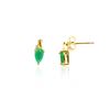 Image 2 : 10KT Yellow Gold 0.3ct Emerald and Diamond Earrings
