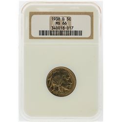 1938-D Buffalo Nickel Coin NGC Graded MS66