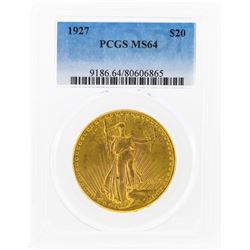 1927 $20 St. Gaudens Double Eagle Gold Coin PCGS MS64