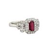 Image 1 : Platinum 0.64ct Unheated Ruby and Diamond Ring GIA Appraised