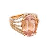 Image 1 : 14KT Rose Gold 9.60ct Morganite and Diamond Ring