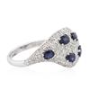 Image 1 : 14KT White Gold 1.05ctw Sapphire and Diamond Ring