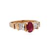 Image 1 : 14KT Rose Gold 0.95ct Ruby and Diamond Ring