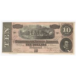 1864 $10 The Confederate States of America Note