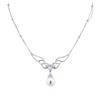 Image 1 : 14KT White Gold Pearl and 1.60ctw Diamond Necklace