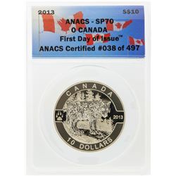 2013 $10 Canada Silver Coin ANACS First Day Issue SP70