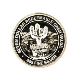 Harrahs Casino Hotel $7 Casino Gaming Token .999 Silver Limited Edition