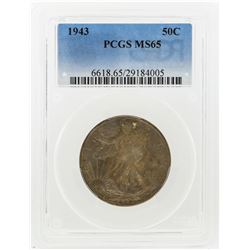 1943 Walking Liberty Half Dollar Coin PCGS MS65