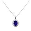 Image 1 : 14KT White Gold 5.14ct Tanzanite and Diamond Pendant With Chain