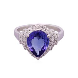 14KT White Gold 2.41ct Tanzanite and Diamond Ring