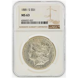 1881-S $1 Morgan Silver Dollar NGC Graded MS63
