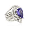 Image 1 : 18KT White Gold 6.53ct Tanzanite and Diamond Ring