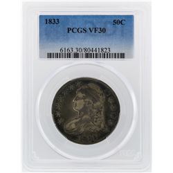1833 Remodeled Portrait Half Dollar Coin PCGS VF30