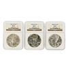 Image 1 : Set of (3) 1986-1988 $1 Silver Eagle Coins NGC Graded MS69