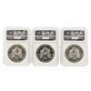 Image 2 : Set of (3) 1986-1988 $1 Silver Eagle Coins NGC Graded MS69