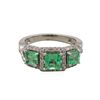 Image 2 : 14KT White Gold 1.40ctw Emerald and Diamond Ring