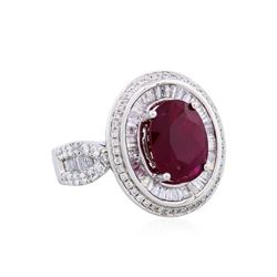 18KT White Gold 4.88ct Ruby and Diamond Ring