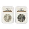 Image 1 : Set of (2) 1986-1987 $1 Silver Eagle Coins NGC Graded MS69