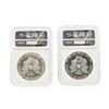 Image 2 : Set of (2) 1986-1987 $1 Silver Eagle Coins NGC Graded MS69