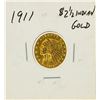 Image 1 : 1911 $2 1/2 Indian Head Quarter Eagle Gold Coin
