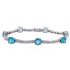 Image 1 : 14KT White Gold 6.07ct Apatite and Diamond Bracelet