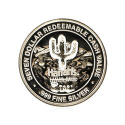 Harrahs Casino Hotel $7 Casino Gaming Token .999 Silver Limited Edition