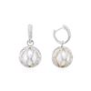 Image 2 : 18KT White Gold 12.00mm Pearl and Diamond Earrings