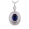 Image 2 : 14KT White Gold 19.53ct Tanzanite and Diamond Pendant With Chain